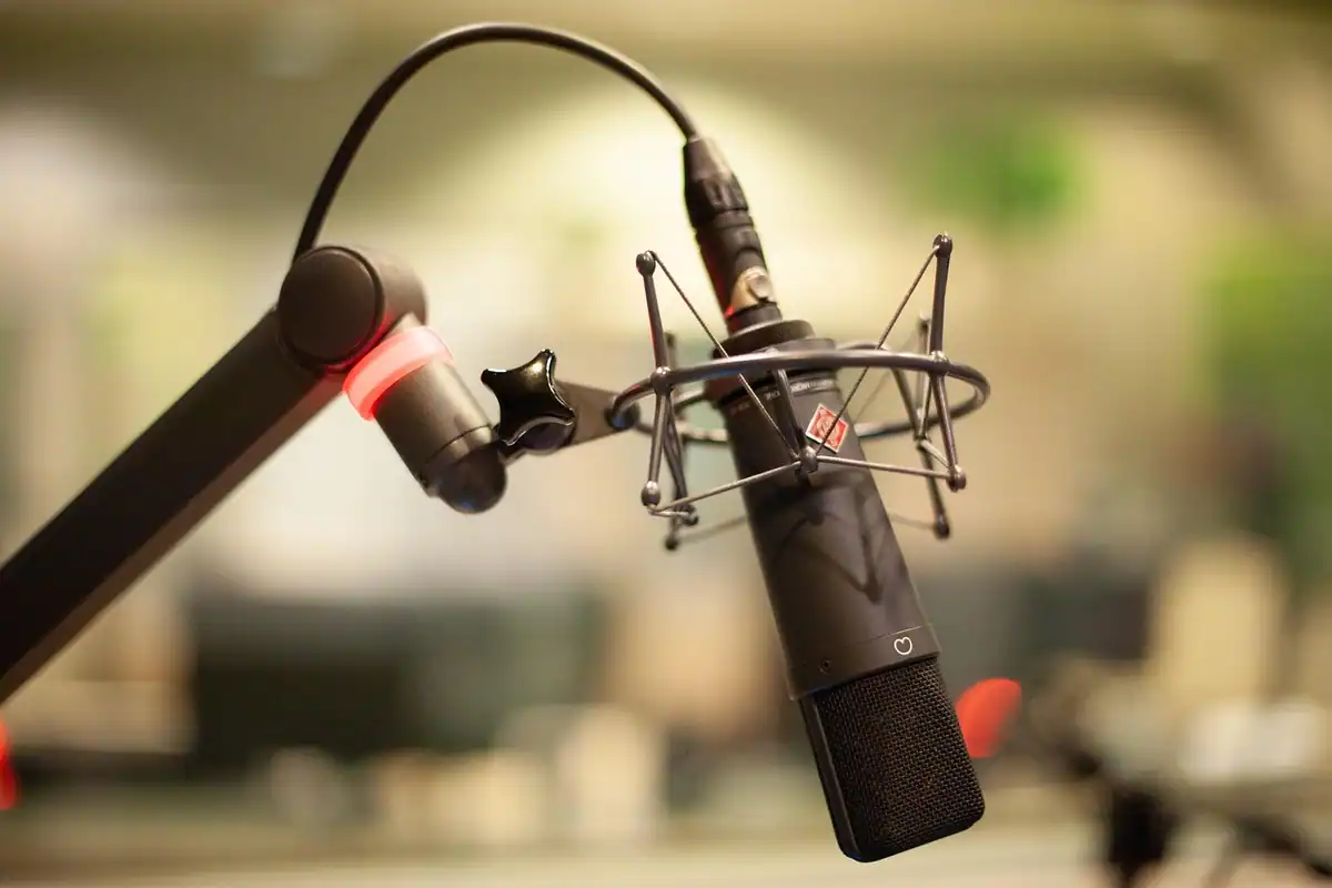 Microfon de studio pe braț articulat, cu filtru anti-pop, pentru o înregistrare curată